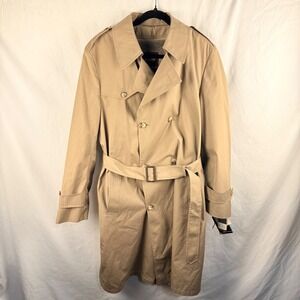 Vintage Botany 500 Fleece Lined Classic Trench Coat 40 Long NWT‎ Old Money NWT